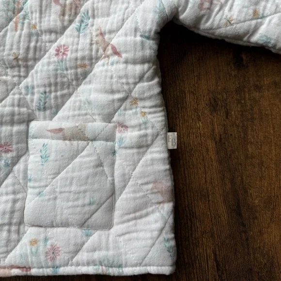 Elegant Baby Pony Meadow Organic Muslin Quilted Jacket 9-12 Months - Picture 7 of 17